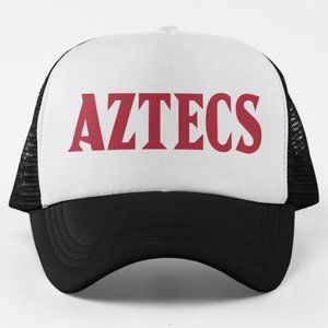 NEW San Diego State Aztecs Big Wordmark Foam Trucker Mesh Snapback Hat 2TONE BLK